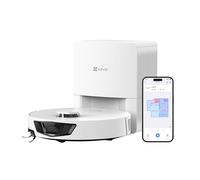 EZVIZ Aspirateur Robot Laveur de Sols 3 en 1, Aspiration 13 000 Pa, Navigation LiDAR, Évitement 125+Obstacles, Sac à Poussière de 4L, MopExtra & MopVibra,Tapis et Poils d'animaux 300 m², RE7 Edge