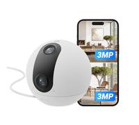 EZVIZ C60p Caméra de Surveillance intérieure WiFi à Double Objectif 2K, Caméra Intérieure 360° avec Détection Humaine et Suivi Automatique, Audio Bidirectionnel avec Bouton Tactile, Alexa et Google