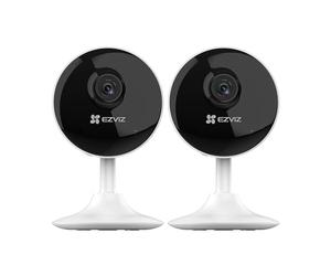 EZVIZ Caméra Surveillance WiFi Interieur 1080P FHD, Caméra IP WiFi sans Fil, Caméra Bébé/Animal Compatible Alexa, 135° Grand Angle, Détection de Mouvement, Audio Bidirectionnel, C1C 2PK