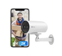 EZVIZ H5 POE 2K Caméra de Surveillance WiFi Extérieure avec Détection de Personne/véhicule, Vision Nocturne en Couleur, Alarme Sirène et Flash, Audio Bidirectionnel, H.265, Compatible Alexa, IP67