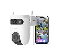EZVIZ H9C 5MP+5MP(3K+3K) 4G LTE Caméra Surveillance WiFi Extérieure à Double Objectif, 360° PTZ Camera, Suivi Auto, Détection de Forme Humaine/Véhicule,Défense Active,Vision Nocturne Couleur 40M