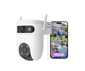EZVIZ H9C 5MP+5MP(3K+3K) 4G LTE Caméra Surveillance WiFi Extérieure à Double Objectif, 360° PTZ Camera, Suivi Auto, Détection de Forme Humaine/Véhicule,Défense Active,Vision Nocturne Couleur 40M
