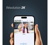 Ezviz HP3 PRO Sonnette Vidéo Connectée avec Panneau Solaire Argent