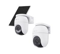 EZVIZ Kit Caméras Surveillance WiFi Extérieures : C8C 2MP PT Filaire 360° + CB8 Lite 4MP sans Fil avec Panneau Solaire, Vision Nocturne Couleur, Détection Humaine, Suivi Intelligent, Audio Bidirection