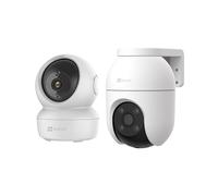 EZVIZ Kit Caméras Surveillance WiFi Intérieure + Extérieure : C6N + C8c 2MP, Caméra Bébé Pan/Tilt à 360°, Vision Nocturne, Audio Bidirectionnel