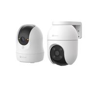 EZVIZ Kit Caméras Surveillance WiFi Intérieure + Extérieure : C6N G1 4K PT 360° +C8c 2MP, Vision Nocturne Couleur, Détection Humaine, Suivi Intelligent, Audio Bidirectionnel