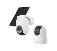 EZVIZ Kit Caméras Surveillance WiFi Intérieure + Extérieure : C6N G1 4K PT 360° + CB8 Lite 4MP avec Panneau Solaire, Vision Nocturne Couleur, Détection Humaine, Suivi Intelligent, Audio Bidirectionnel