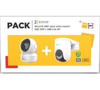 Ezviz Pack deux H6C 2MP intérieur + HB8 Lite extérieur