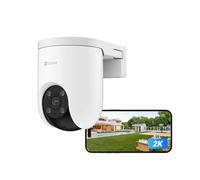 EZVIZ POE 2K Caméra de Surveillance WiFi Extérieure avec Détection de Personne, Suivi Auto, Vision Nocturne en Couleur, Alarme Sirène et Flash, Audio Bidirectionnel, H.265, Compatible Alexa, H8c PoE