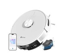 EZVIZ Robot Aspirateur Laveur Robot 3 en 1, 4000Pa, Navigation LiDAR, Détection Obstacles, Cartographie Multi-étageAlexa/WiFi/APP, Idéal pour Poils d'animaux Tapis Sols Durs RE4 Blanc