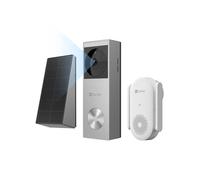 EZVIZ Sonnette sans Fil avec Caméra 2K, Sonnette Extérieur avec Panneau Solaire & Batterie,Vision Nocturne Couleur, Détection de Personnes, Vue Ultra Large, Stockage eMMC 8 Go,CP3 Pro et CH1 Kit
