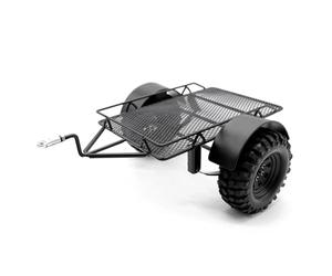 Ezweiji Remorque RC 1/10, Full Métal Crawler Trailer Lourd avec Pneus | Kit Accessoires Universel pour Traxxas TRX4, Axial SCX10, Absima Sherpa, Redcat Gen8, Heavy Duty Camion Modélisme