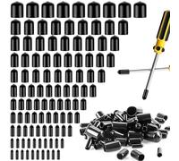 Ezydka Lot de 200 embouts en caoutchouc 1,5/2/3/4/5/6/7/8/9/11/15 mm pour vis, capuchons ronds en caoutchouc PVC vinyle pour vis, câbles métalliques, câbles électriques