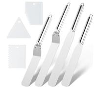 Ezydka Lot de 7 Spatule Patisserie, Spatule à Palette en Acier Inoxydable, Spatule Coudée, Spatule Sucrée Pour Glaçage de Gâteaux, Cupcakes et Gâteaux