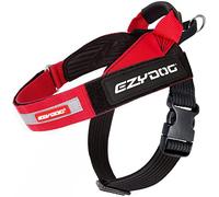 EZYDOG Express Harnais pour Chien | Harnais pour Chiens de Petite, Moyenne et Grande Taille, Design Ergonomique incliné, poignée moulée à poignée, Boucle latérale Facile à libérer (Taille M, Rouge)