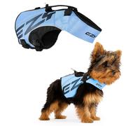 EzyDog Gilet de Sauvetage pour Chien - DFD X2 Boost - Gilet de Flottaison Sécuritaire Premium Tailles XS à XL pour Piscine, Plage et Bateau (S, Bleu)