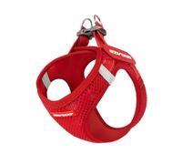 EzyDog Harnais Petit Chien - FORMFIT Harnais léger et réglable en Maille Respirante 3D avec Bandes réfléchissantes et Anneaux en métal - pour Chiots et Petits Chiens (L, Rouge)