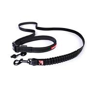 EzyDog Laisse Main Libre - Laisse Jogging pour Chien - Ceinture élastique - Road Runner Laisse pour Courir avec Son Chien - Anti Traction, Nylon, réfléchissante, réglable (25mm, Noir)