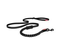 EzyDog Zero Shock Lite Laisse élastique pour Chiens de Petite Taille de Moins de 12 kg, Amortisseur avec Double poignée Souple, Anneau en D Accessoire et Laisse réfléchissante, 1,2 m, Noir