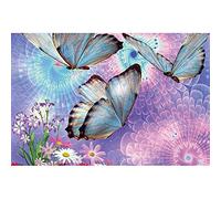 EZYHO 5D Diamond Painting,Drill 5D DIY Diamond Painting Butterfly & Daisy Handmade 3D Embroidery Arts Cross Stitch Mosaic Decor Gift 50x50cm nVc283