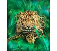 EZYHO 5D Diamond Painting,Full Diamond Embroidery Leopard 5D Diamond Painting Cross Stitch Diamond Mosaic Needle Craft Gift 50x60cm nVc342