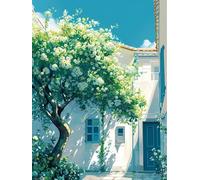 EZYHO 5D Diamond Painting Kits DIY Diamond Art Canvas Crystal Crafts Painting Pictures for Adults Kids Home Wall Decor Flower Tree in Front of The Door 30x40cm nVc089