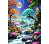 EZYHO Diamond Painting Beautiful Dreamy 5D Diamond Art Kits,DIY Crystal Creations for Kids,Rhinestone Cross Stitch Painting by Numbers for Adults Home Wall Decoration Diamond,30x40cm nVc117