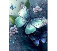 EZYHO Diamond Painting Butterflies 5D Diamond Art Kits,DIY Crystal Creations for Kids,Rhinestone Cross Stitch Painting by Numbers for Adults Home Wall Decoration Diamond,50x50cm nVc121
