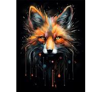 EZYHO Peinture diamant à faire soi-même - Renard - Broderie diamant intégrale - Animaux - Loisirs créatifs - Décoration murale - 40 x 50 cm