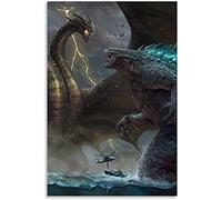EZYHO Peinture diamant à faire soi-même, strass en cristal, Godzilla, roi des monstres, Godzilla, roi Ghidorah, broderie d'images, artisanat d'art pour adultes et enfants, 30 x 40 cm