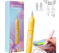 Ezypen Stylo de peinture diamant électrique avec technologie sous vide, rechargeable IPX5 étanche sous vide, stylos d'art diamant automatiques (jaune)