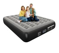 Ezyrest Matelas gonflable pour grand lit avec pompe intégrée de 33 cm de hauteur, matelas gonflable portable avec dessus floqué doux et sac de transport pour intérieur