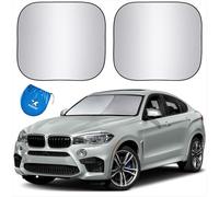 EzyShade Pare-Soleil pour Pare-Brise avec Technologie réfléchissante Shield-X - Voir Tableau des Tailles avec Votre véhicule - 2 pièces Pliables - Réfléchissent Les Rayons UV et la Chaleur - Protège