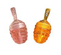 Ezyuanchly - 2 pièces d'huile pour les lèvres en pot de miel, saveur pêche et miel, baume à lèvres hydratant au miel pour une utilisation quotidienne et nocturne
