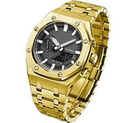 EZZON 5 gen/5rd Ga2100 Gm2100 Mod Kit Bracelet de montre en métal, pour boîtier de montre en acier inoxydable Ga2100/2110 avec accessoires de couvercle inférieur, GM2100, Agate