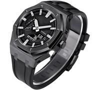 EZZON Boîtier de montre en acier inoxydable Gen 5 + kit de modification de bracelet en caoutchouc fluorescent, pour montre GA2100/2110 GM2100, kit de conversion de lunette, pour hommes et femmes