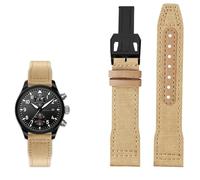 EZZON Bracelet de montre en cuir nylon 20 mm 21 mm 22 mm pour montre IWC Le Petit Prince Big Pilot IW3777 Noir Sport Canvas, 22mm, Agate