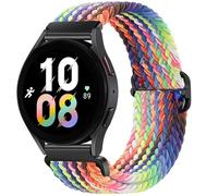 EZZON Bracelet en Nylon pour Samsung Galaxy Watch 7 6 5 4 40mm 44mm 6Classic 43/47mm 20mm 22mm, bracelet à boucle Solo tressé pour Huawei Watch 3 4Pro(NEW rainbow,22mm)