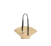 EZZON Sac à main en paille tissée pour femme - Fait à la main - Pour voyage, bord de mer - Sac de plage d'été - Sac seau à poignée - Sac fourre-tout - Panier Bolsa, 1, Taille unique