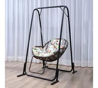 EZZPGDKU Fauteuil Œuf Suspendu avec Pied, Fauteuil Suspendu Intérieur Et Jardin, Hamac sur Pied avec Repose-Pieds Et Coussin Confortable