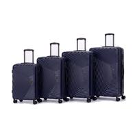 EZZYROL Valise rigide légère en ABS à 4 roues pivotantes avec serrure à combinaison TSA, cabine moyenne et grande taille XXL, bleu marine, jeu de 4, Valise