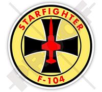 F-104 Starfighter Germany Air Force Luftwaffe, Deutsche Marine Marineflieger Lockheed-Messerschmitt-Bölkow-Blohm MBB F-104G, autocollant en vinyle de 90 mm
