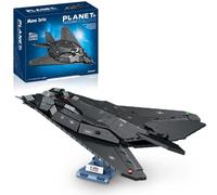 F-117A Nighthawk Jeu de Blocs de Construction pour Adultes - Planète Avion Militaire Air-Force de 50,8 cm avec Support de présentation, Compatible avec l'avion Lego, 1375 pièces