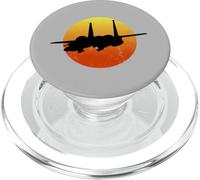 F-15 Eagle Silhouette Coucher de Soleil Jet Volant F15 PopSockets PopGrip pour MagSafe