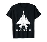 F-15 Eagle White Fighter Jet Top View T-Shirt
