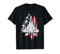 F-15 Fighter Jet and American Flag T-Shirt