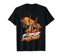 F-15e Strike Eagle Fighter Jet with Flames T-Shirt