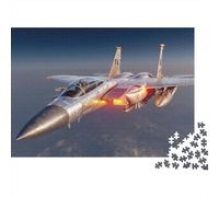 F-15EX Jet de Chasse Puzzle 1000 Pièces Adultes Avion de Combat Cadeau pour Les Amants Ou Les Amis Décoration Intérieure Idée Cadeau Collection d'art Qualité Premium 1000pcs (75x50cm)