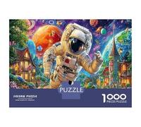 F-16 Colorful Village Puzzle Adultes & Enfants 12+, Astronaute dans la Galaxie Carton Résistant, Jeu Familial, Activité Après École, Cadeau Pratique 70x50cm/1000pcs