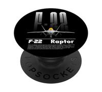 F-22 Raptor Stealth Fighter Jet USAF Aviation Aviation PopSockets PopGrip Adhésif